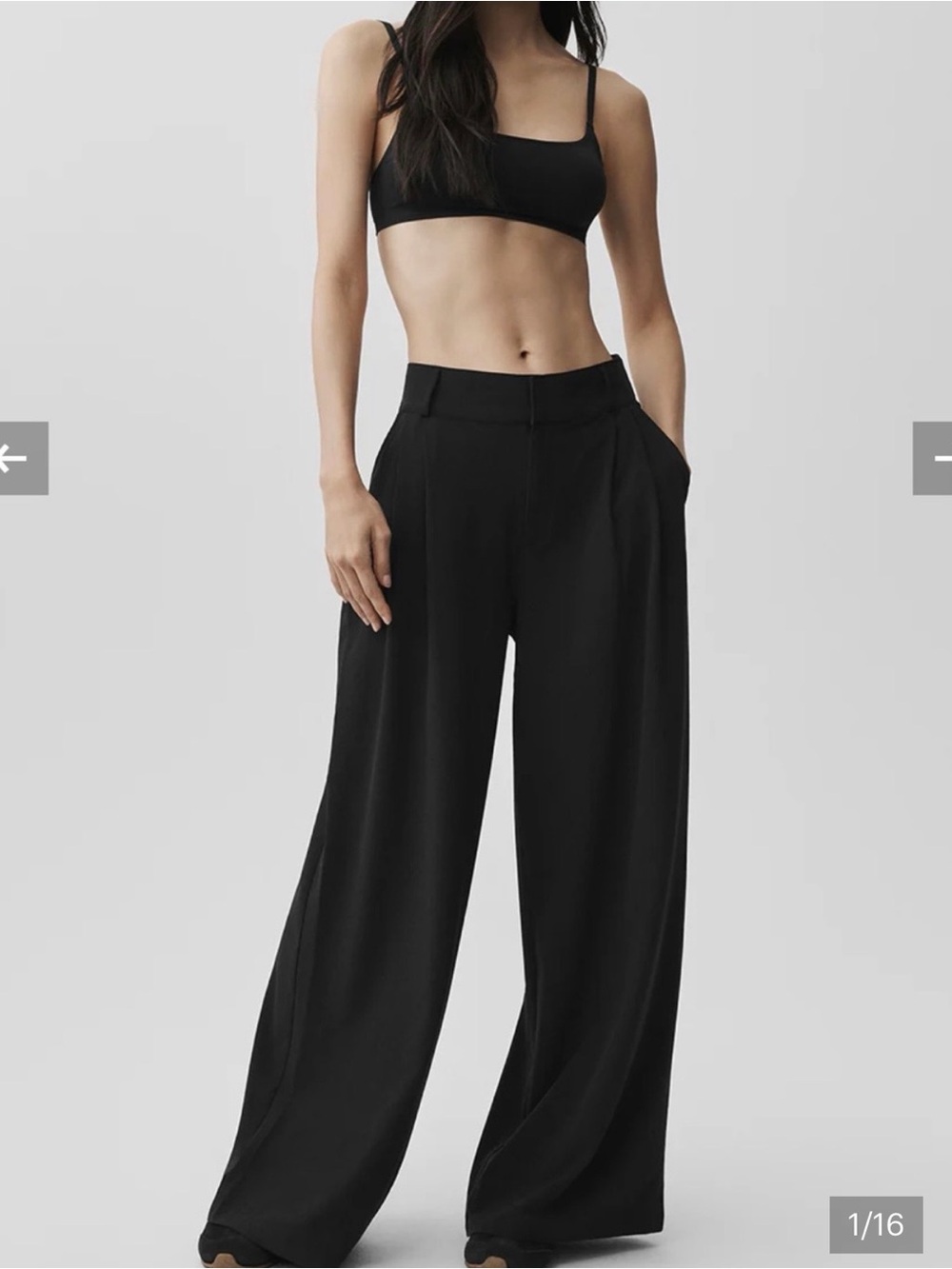 ALO Yoga Black Wide-Leg High-Waist Palazzo Pants